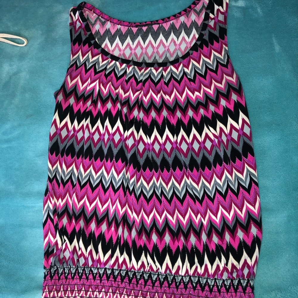 Pink and black tank top